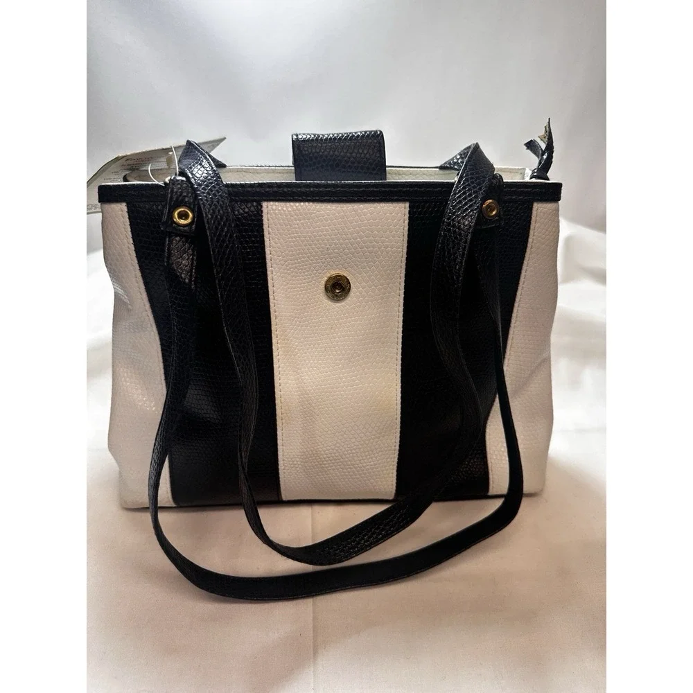 Gitano‎ Purse Handbag Tote Black White Original Tags Prime Condition 9x12